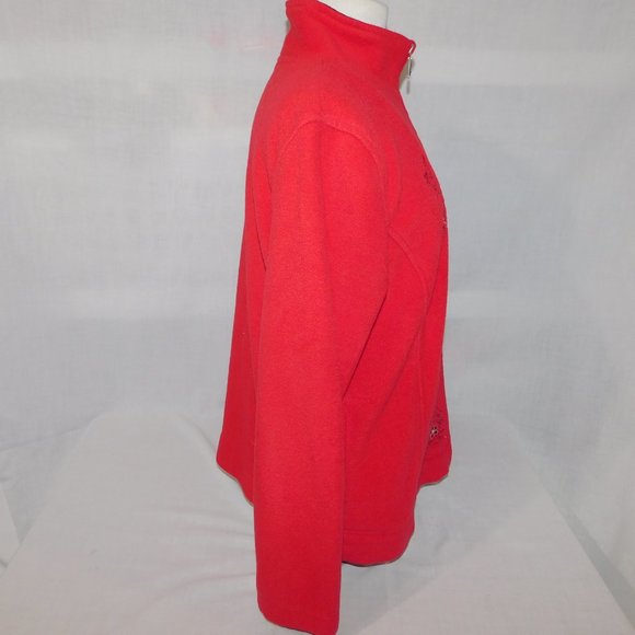 Northern Reflections Womens L Red Full Zip Fleece Jacket Cardinals Crystals - Picture 9 of 11